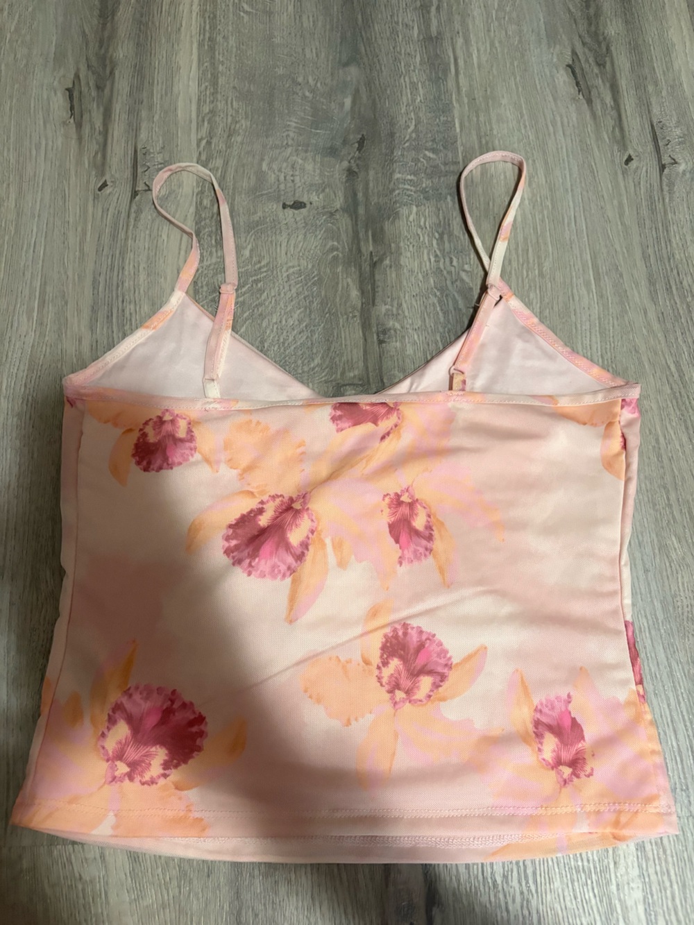 Nwt Pink Rose Pink & Peach Floral Slip Cami size medium - Picture 3 of 3